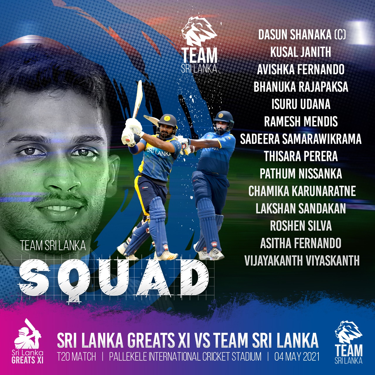 ශ්‍රී ලංකා ග්‍රේට්ස් XI  සහ ටීම් ශ්‍රී ලංකා කණ්ඩායම් නම් කරයි