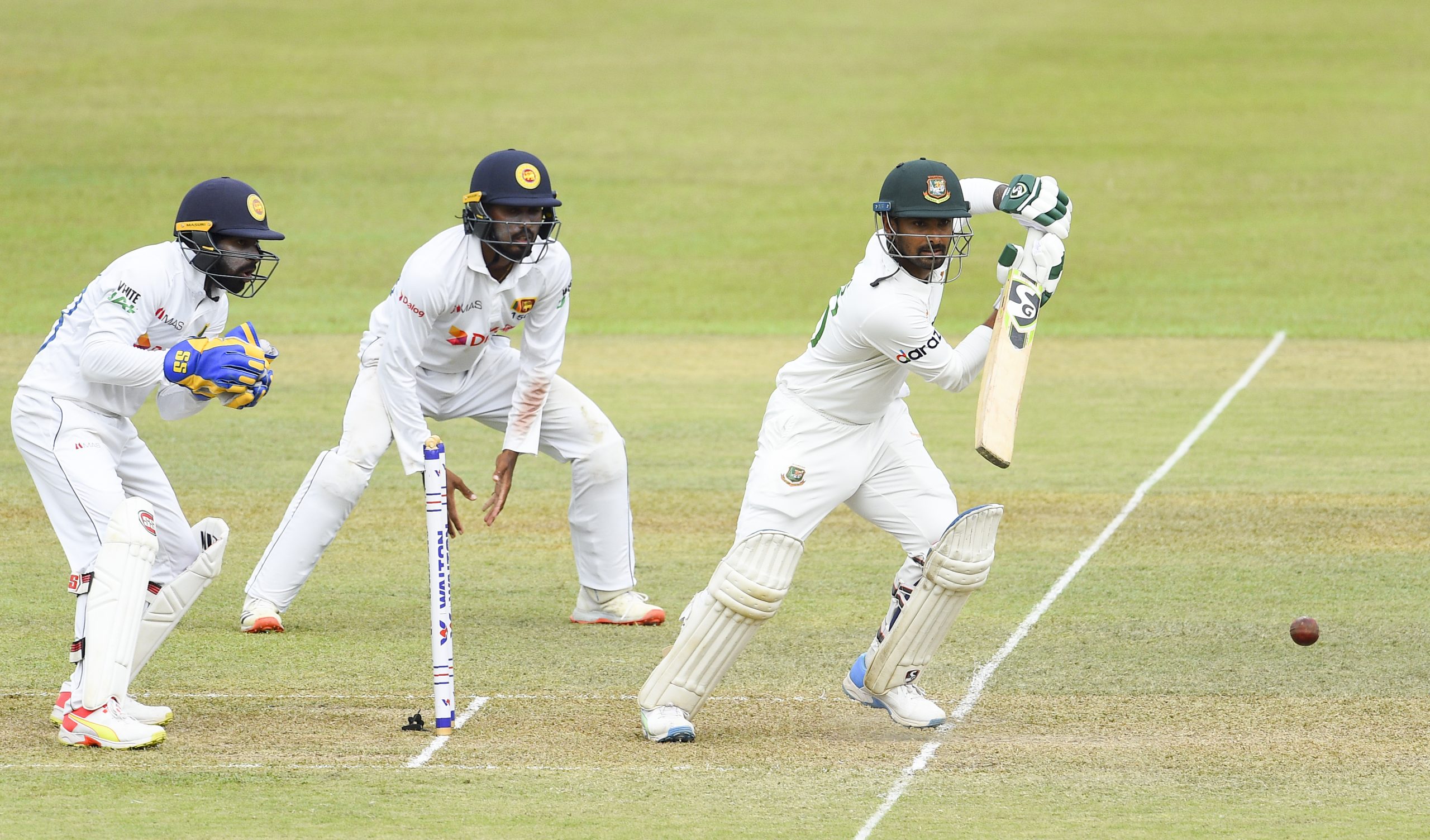 Bangladesh 474/4 on bad light hit, slow moving 2nd day, Skipper Shanto hits maiden test ton