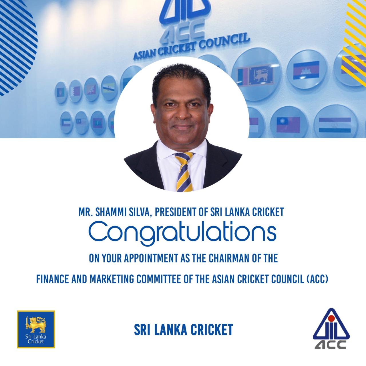 SLC President Shammi Silva appointed Asian Cricket Council Finance & Marketing Committee Chairman