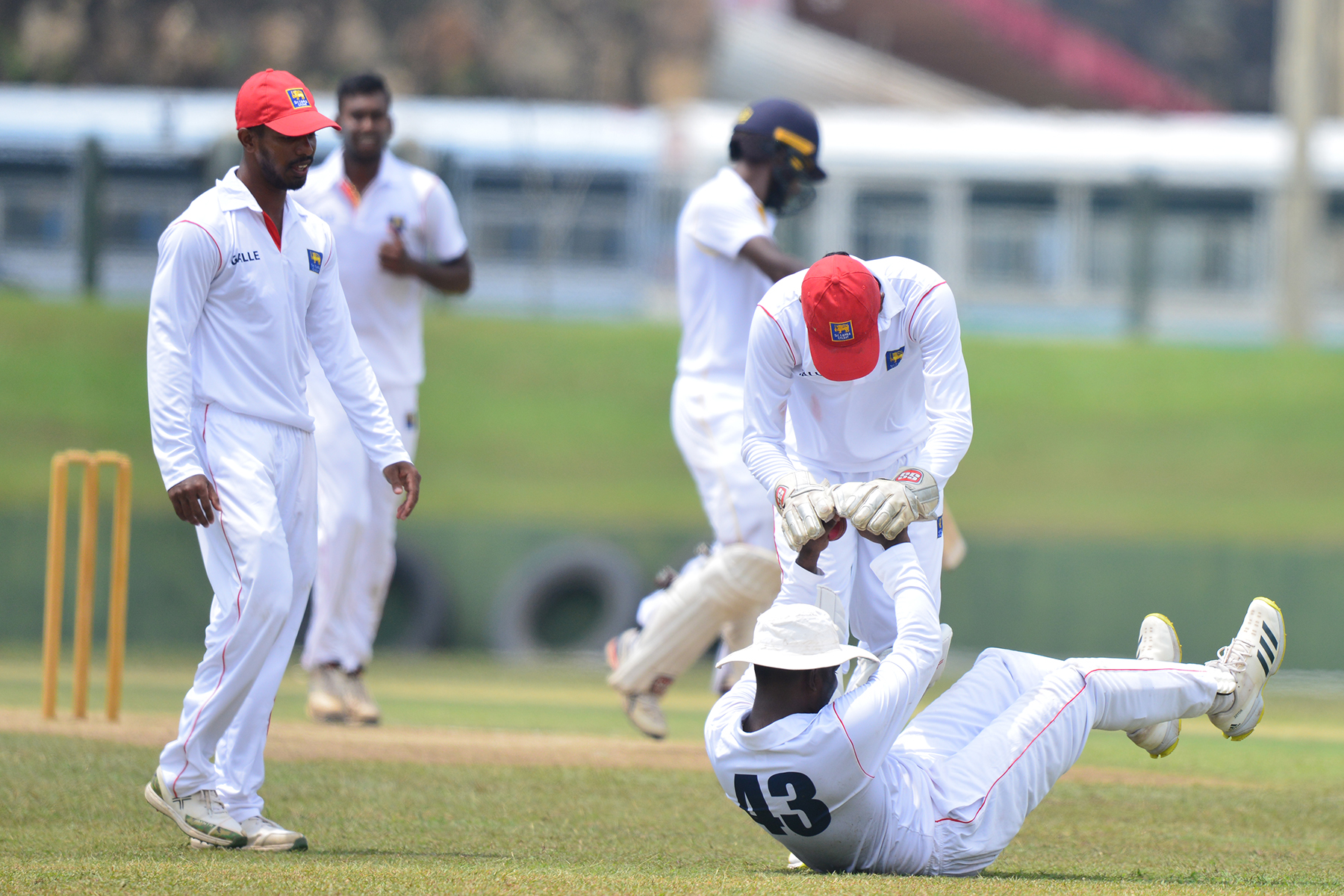 Sangeeth Cooray and Pabasara Waduge hit unbeaten half centuries in Galle’s 113/0 in reply to Jaffna’s 254
