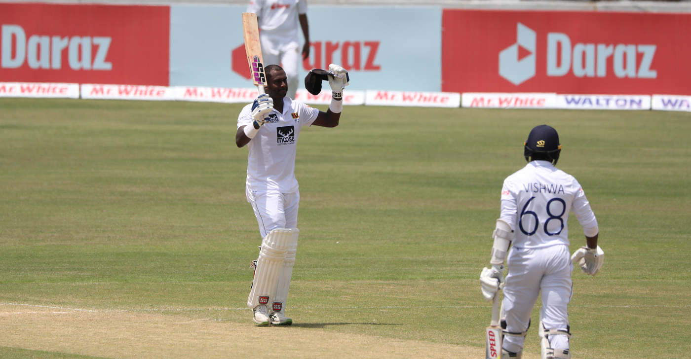 Angelo Mathews’ brilliance falls short of dream 200 by a digit – Sri Lanka 397; Bangladesh 76/0