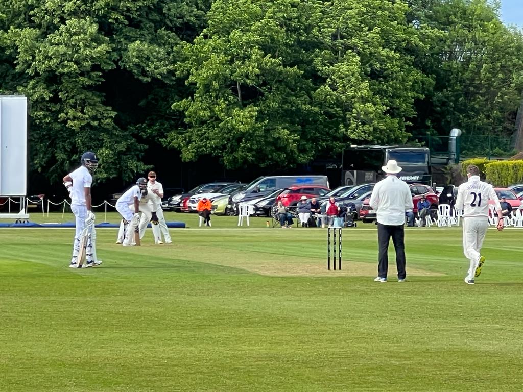 Nipun Dananjaya 150 SL Dev. Squad 372/9 decl., Surrey 196/0 Ryan Patel n.o. 109
