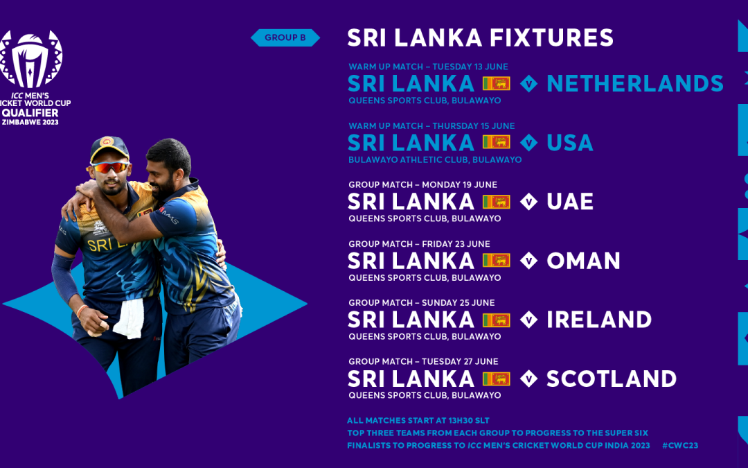 FIXTURES RELEASED FOR ICC MEN’S CRICKET WORLD CUP QUALIFIER 2023