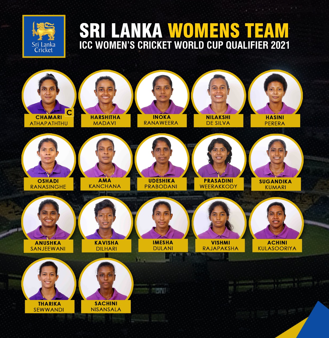 Sri Lanka Squad for the Women’s World Cup Qualifier 2021