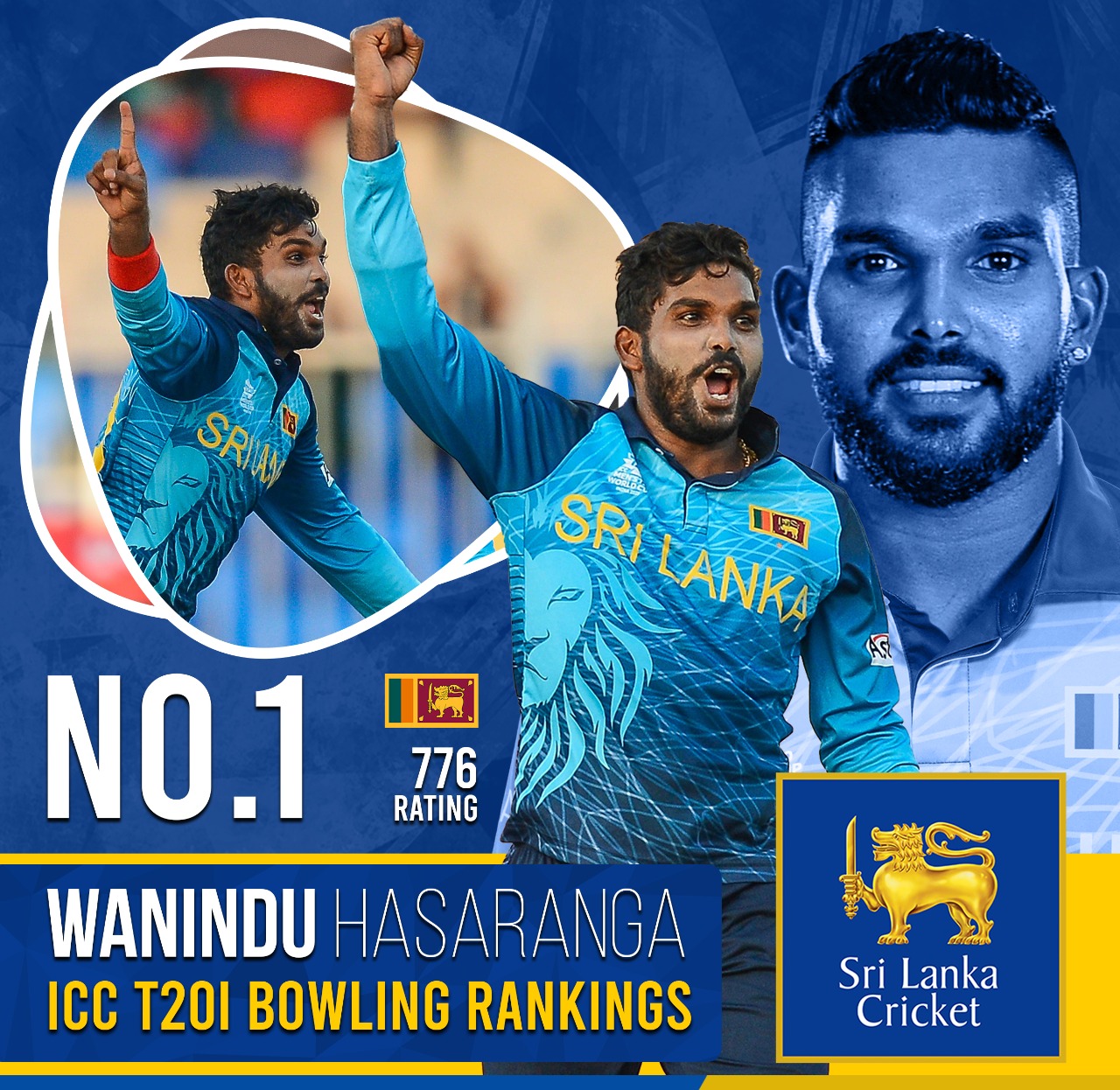 Wanindu Hasaranga milestone double – leading wicket taker at world cup to topping ICC T20 bowling rankings