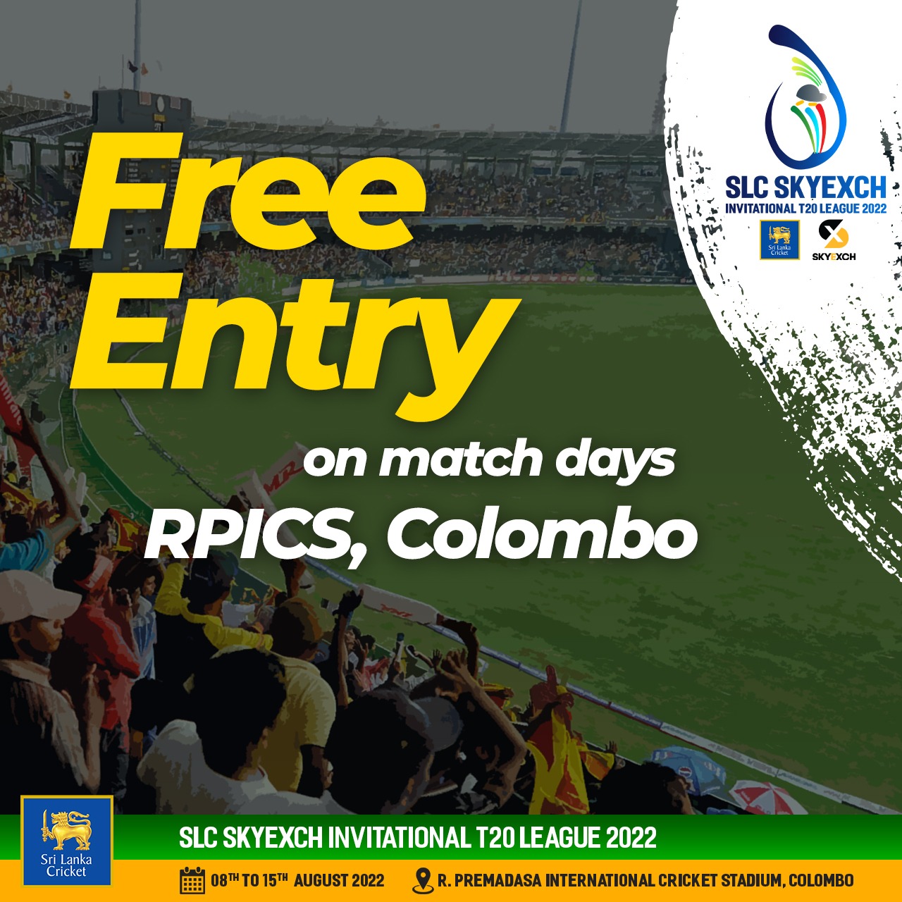 Public to be allowed to witness SLC Invitational T20 League | Entrance is FREE