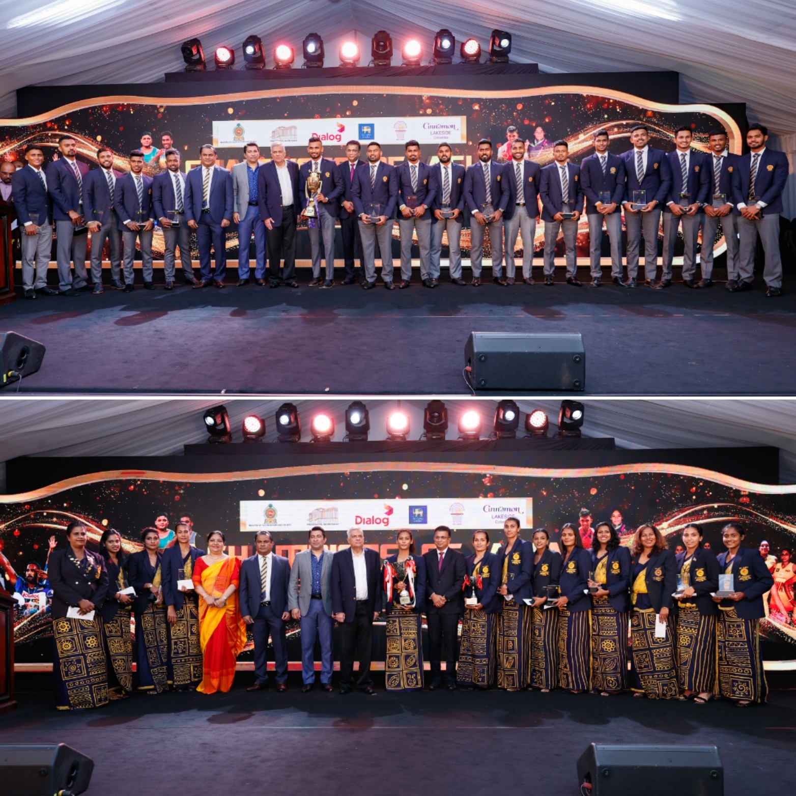 SLC honours T20 Asia Cup Champs as well as Asian Netball Champs and C’wealth athletes at felicitation ceremony under patronage of President Ranil Wickremesinghe