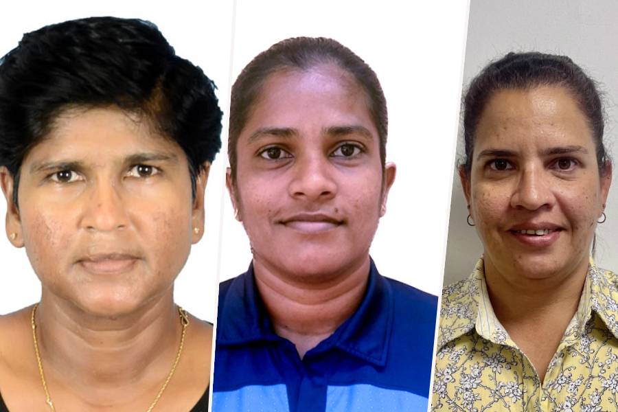 Three Sri Lankan female match officials in the Women’s Asia Cup