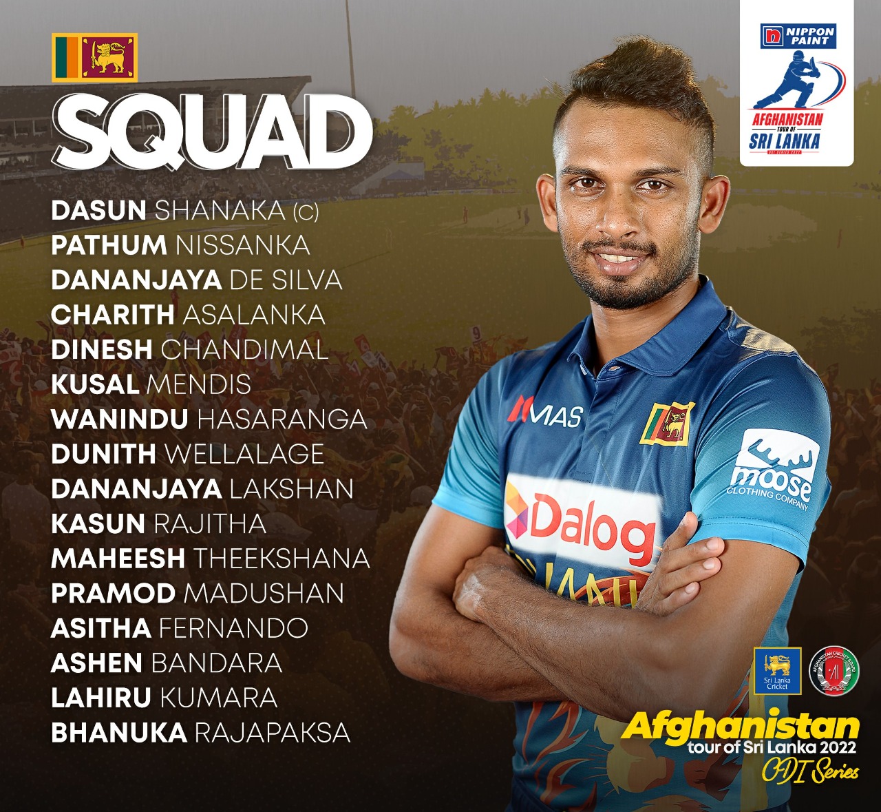 Sri Lanka squad for Afghanistan ODI series