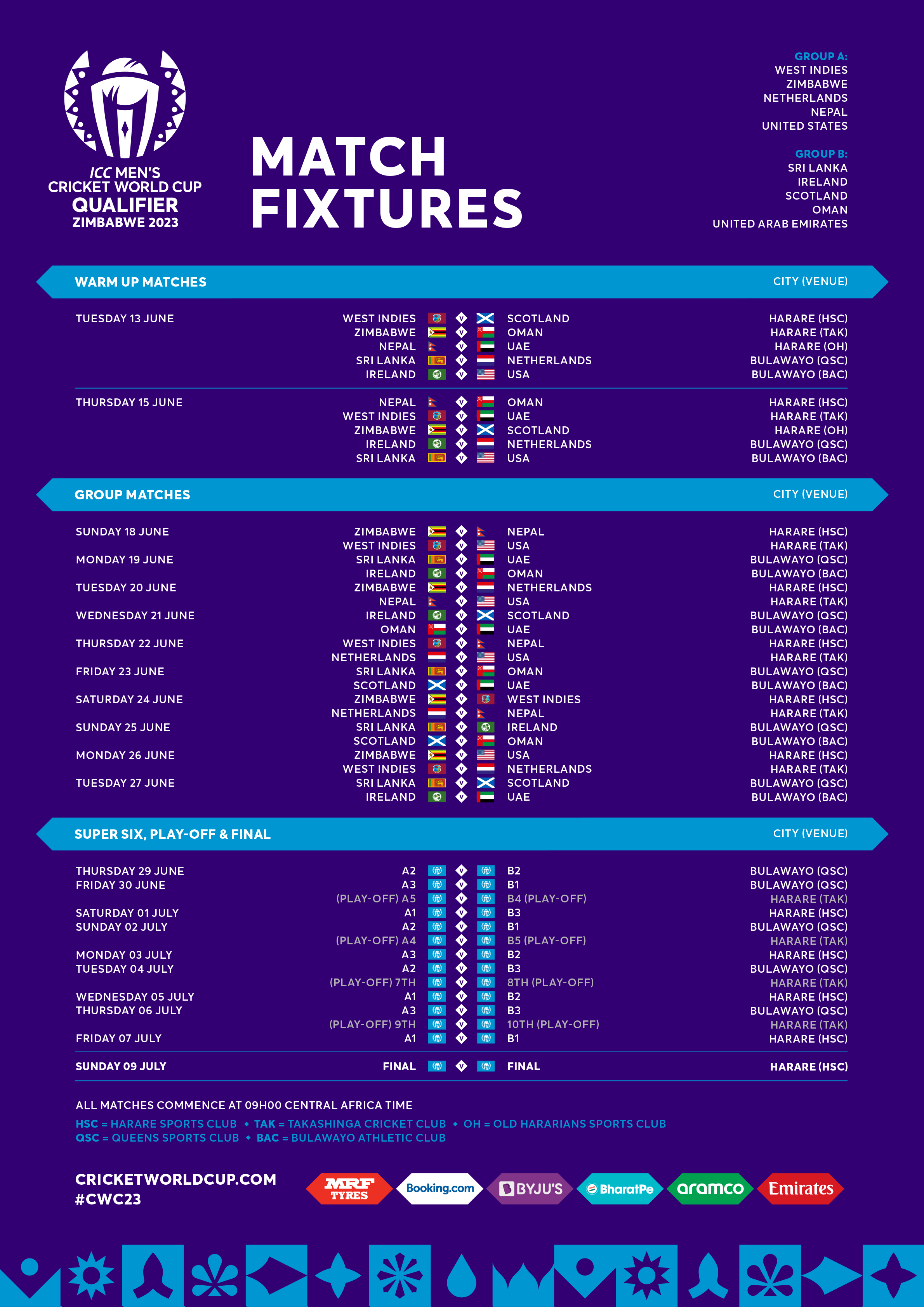 Cricket World Cup Qualifiers 2024 Schedule Toma Kittie